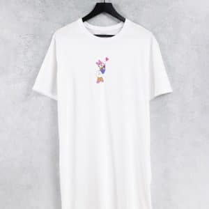 Disney - Hvid t-shirt-kjole med 'Andersine'-print