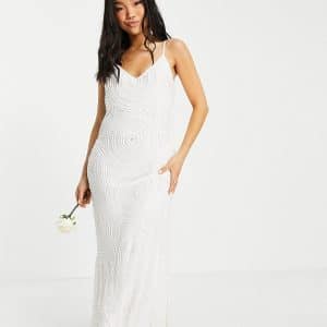 Virgos Lounge Petite - Alt til bruden - Udsmykket cami-kjole i hvid