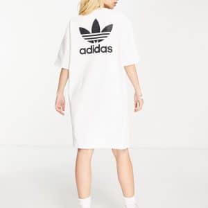 adidas Originals - adicolor - Hvid T-shirt-kjole med print på ryggen