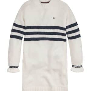 Tommy Hilfiger Kjole - Strik - Prep Stripe Sweater Dress - Ivory - 10 år (140) - Tommy Hilfiger Kjole