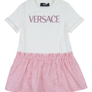 Versace Kjole - Hvid/Rosa m. Similisten