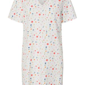 Pieces - Kjole - PC Mia Ss V-Neck Short Dress - Bright White