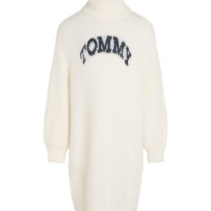 Tommy Hilfiger Kjole - Strik - Turtleneck Fluffy - Ivory Petal