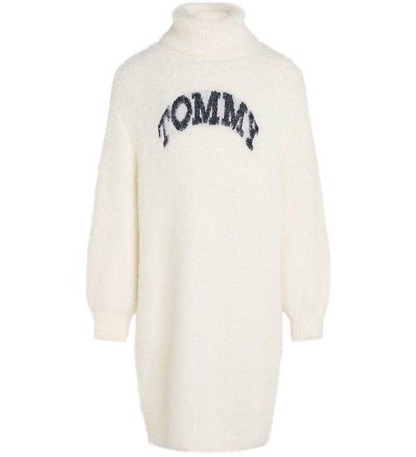 Tommy Hilfiger Kjole - Strik - Turtleneck Fluffy - Ivory Petal