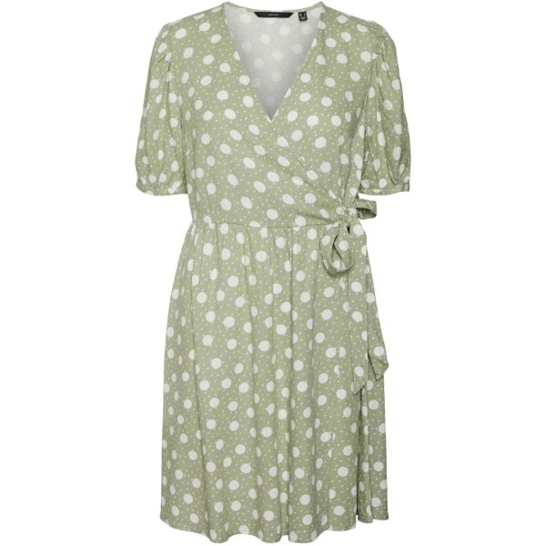 Vero Moda dame kjole VMJESMILO - Desert Sage Snow white dots