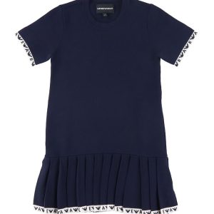 Emporio Armani Kjole - Strik - Navy m. Hvid