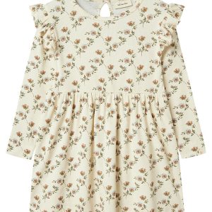 Lil' Atelier Kjole - Rib - NmfGavo - Turtledove/FLOWER