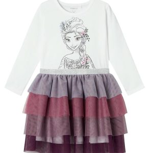 Name It Kjole - NmfOkanna - Disney Frost - Bright White m. Print