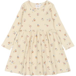Naya LS Rib Kjole - WHITE SWAN - 110