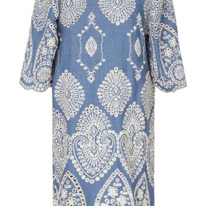 Sisters Point - Kjole - Gilma-DR - Denim Blue/Cream