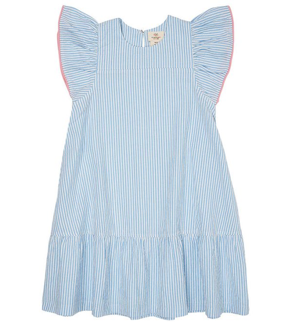 Copenhagen Colors Kjole - Sky Blue W. Cream Stripe W. Pink