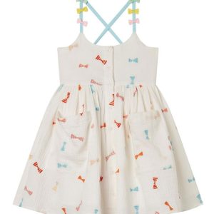 Stella McCartney Kids Kjole - Hvid m. Sløjfer