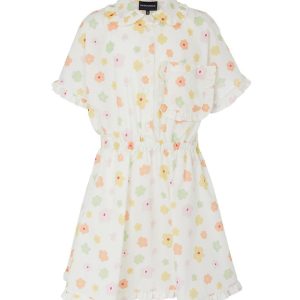 Emporio Armani Kjole - Hvid m. Blomster