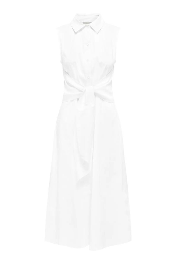 JDY - Kjole - Mio S/L Tie Midi Dress - White