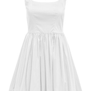 JSY - Kjole - Mio S/L Bubblehem Dress - White
