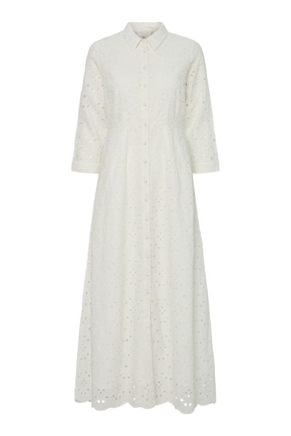 Y.A.S - Kjole - Savanno Long Shirt Dress - Star White