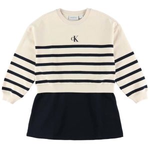 Calvin Klein Kjole - Relaxed - White Cap Grey/Sort