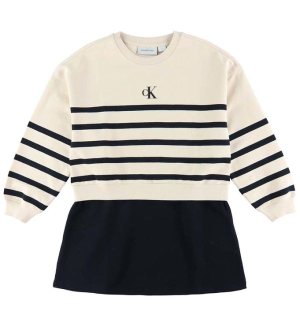 Calvin Klein Kjole - Relaxed - White Cap Grey/Sort
