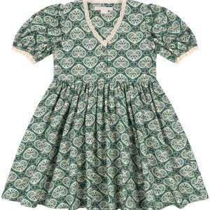 Konges Sløjd Kjole - Coeur Lace - Lacy Green m. Print
