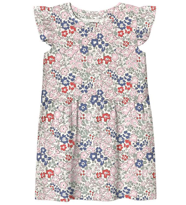 Name It Kjole - Modal - NmfHaile - Bright White m. Blomster