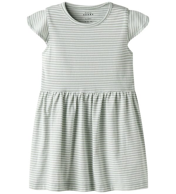 Name It Kjole - NmfVinanna - Aqua Gray/Bright White