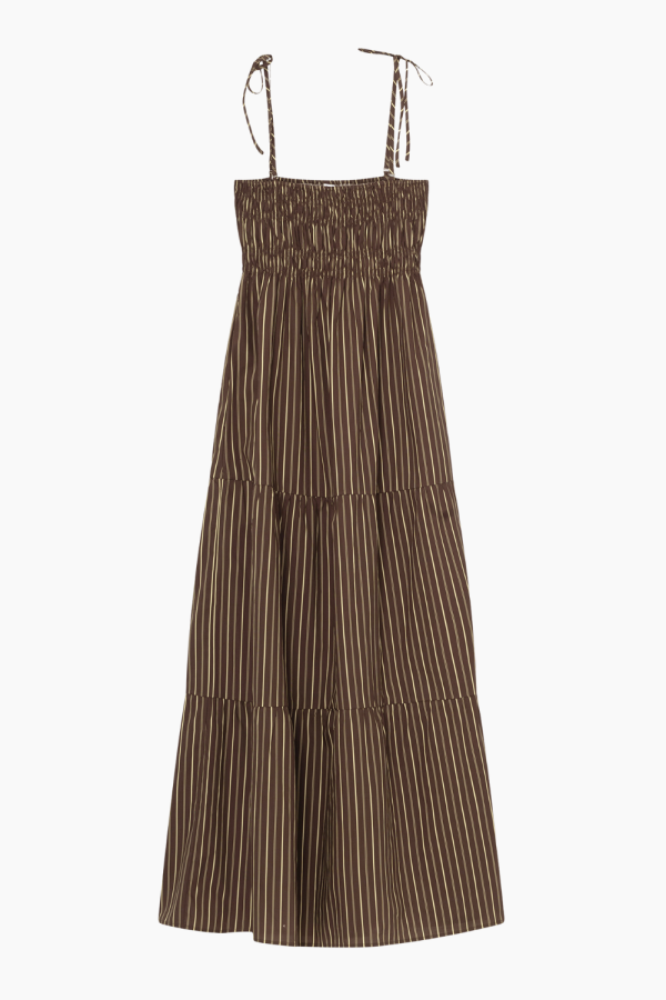 GigiRS Dress - Brown Stripe - Résumé - Stribet XS