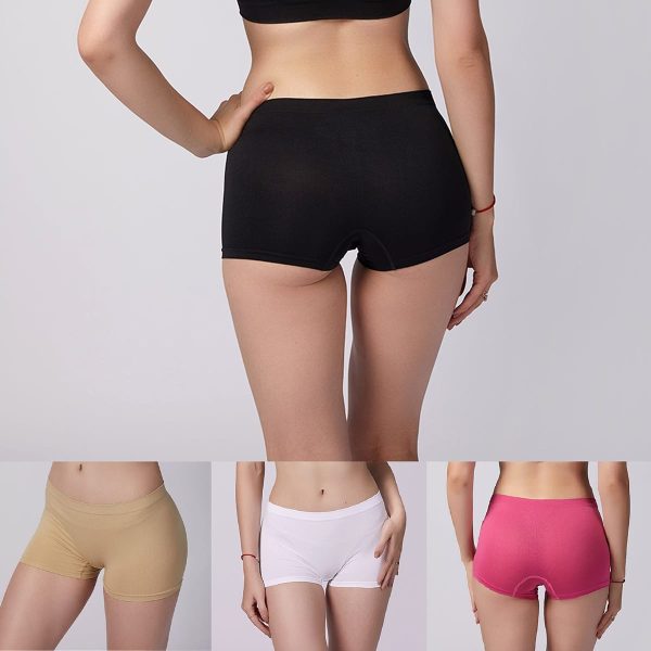 Hotpants - Hipster 5-stk. pakke (flere forskellige farver) - XXL - 2 sorte, 2 hvide, 1 beige