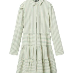 LMTD Kjole - NlfTipsy - Turtledove/Créme De Menthe Stripes