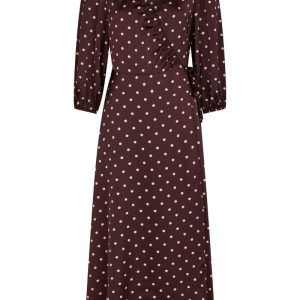 Neo Noir - Kjole - Malinga Dot Dress - Wine (Levering slut juli)
