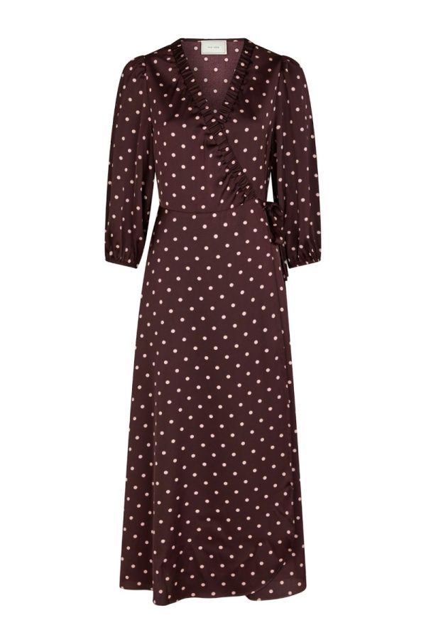 Neo Noir - Kjole - Malinga Dot Dress - Wine (Levering slut juli)