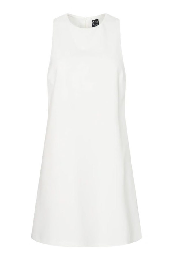 Pieces - Kjole - Josella SL O-Neck Short Dress - Bright White