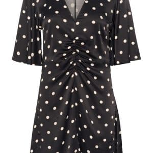 Gestuz - Kjole - GZdotta P SS dress - Black with egret dot