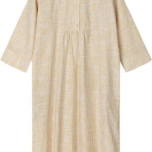 Monochrome Lines Sonja Dress Okker/hvid S/M