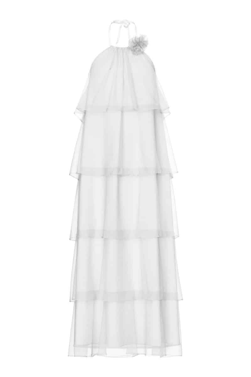 Pieces - Kjole - Clara Sl Long Layred Dress - Bright White