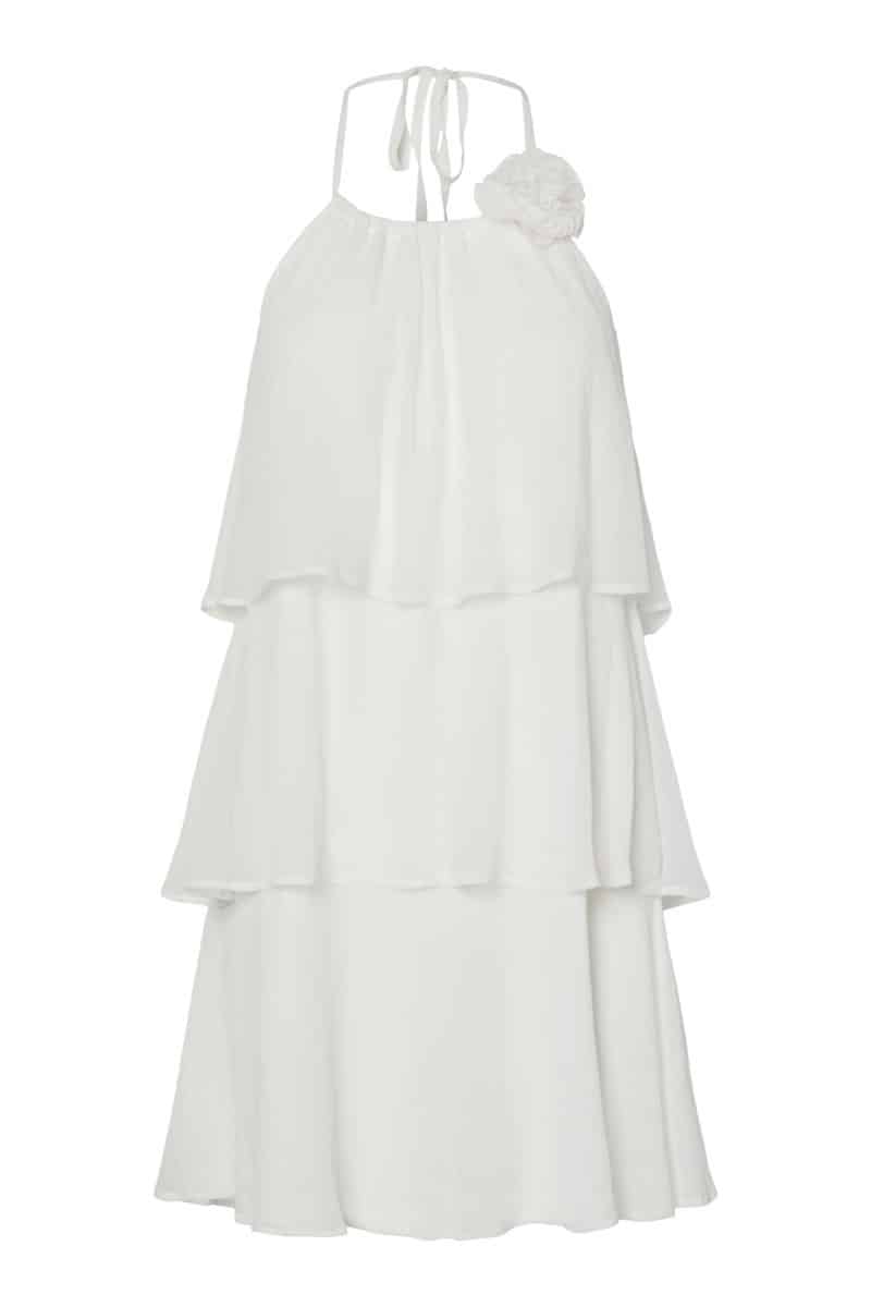 Pieces - Kjole - Clara Sl Short Layred Dress - Bright White