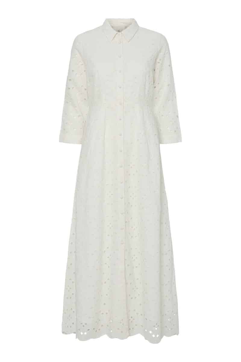 Y.A.S - Kjole - Savanno Long Shirt Dress - Star White