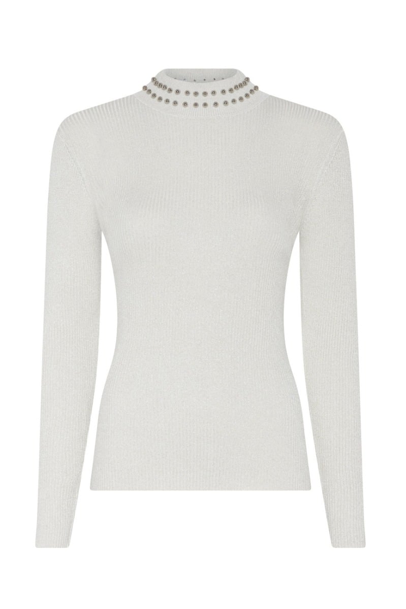 Bruuns Bazaar - Bluse - Anemones Batille blouse - Snow white w white lurex