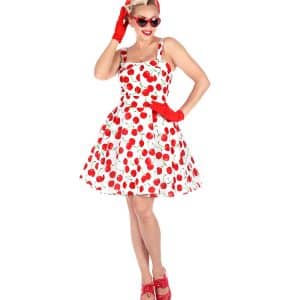 Hvid 50'er kjole Kirsebær