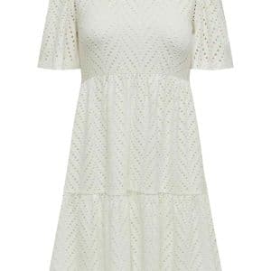 JDY - Kjole - JDY Carla Cathinka S/S Dress - Cloud Dancer