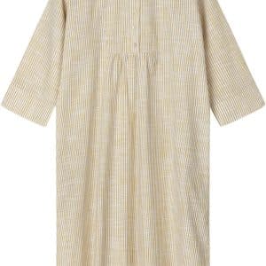 Monochrome Lines Sonja Dress Okker/hvid XS