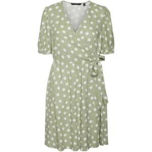 Vero Moda dame kjole VMJESMILO - Desert Sage Snow white dots