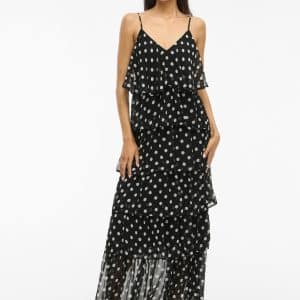 Viharley ruffle maxikjole - sort