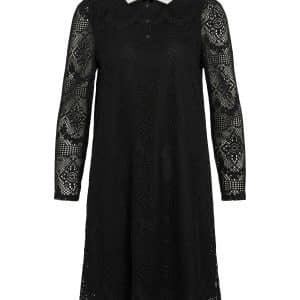Visara L/S Crochet kjole - sort