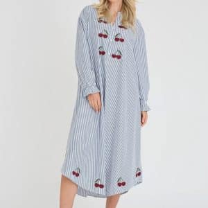 A-View - Kjole - Alize Dress - Blue/White Stribe (Levering slut januar)