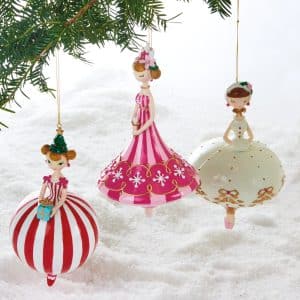 Bolsjepiger til ophæng - Hvid med sløjfer