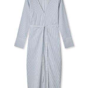 Mads Nørgaard - Kjole - Soft Crease Oda Dress - Sky Captain/Bright Cobalt/Vani (Levering midt februar)