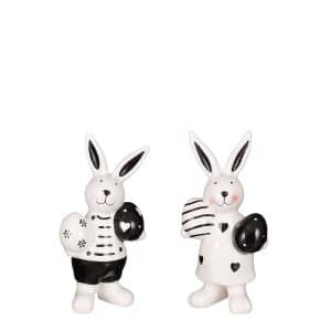 Påskehare sort og hvid -Med kjole